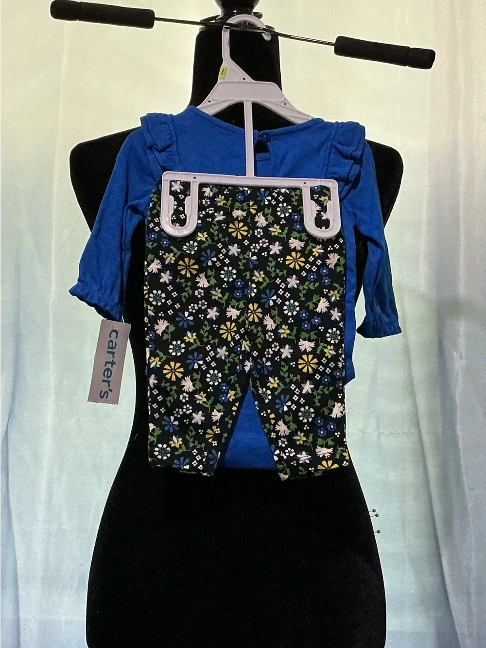 Carter's Black Floral Baby Bodysuit Set